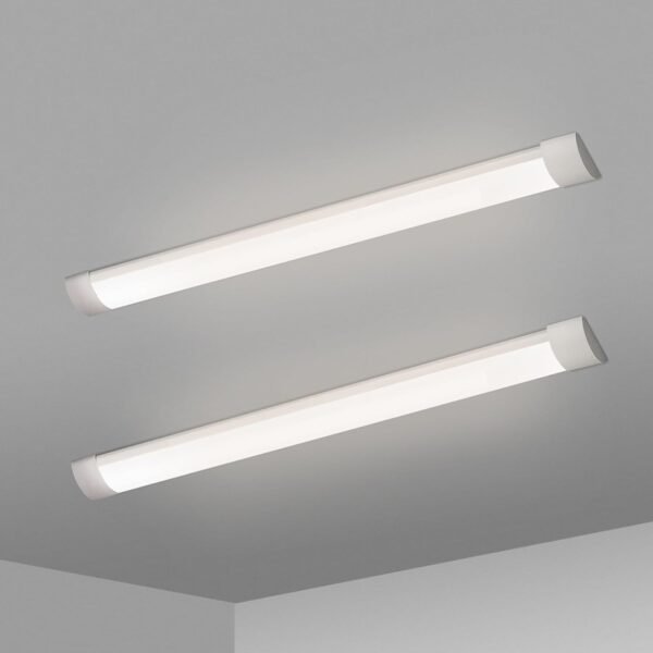Vivensaa KILIPOL 2FT LED Batten Light, Ceiling Surface Mounted Slim LED Tube Lights, 20W 4000K Neutral White for Office, Shop, Garage, Home, 2 Packs