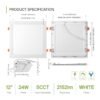 Vivensaa 4 Pack LED Square Recessed Lighting 12 Inch, 5CCT 2700K/3000K/3500K/4000K/5000K, Ultra-Thin Canless Dimmable Downlight, 24W (90W Eqv), CRI90+, Slim Panel Light with Junction Box, ETL & Energy Star, White - Image 3