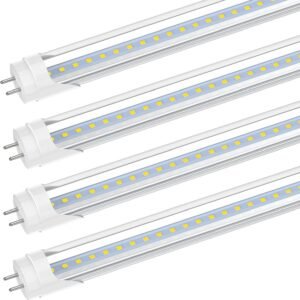 Vivansaa 2FT T8 LED Tube Light, 10W (24W Equivalent), 5000K Daylight, 1120LM, 24 Inch Type A+B LED Bulb, Ballast Bypass & Double-Ended Power, F20T12 Fluorescent Replacement, Clear Cover, 12 Pack