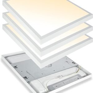 Vivensaa 2x2 FT LED Flat Panel Light Surface Mount | Dimmable | 3000K/4000K/5000K Selectable | 40W | 24x24 inch Backlit Flush Mount Ceiling Fixture | Bright 4400LM | 100-277V | ETL Listed | 4-Pack