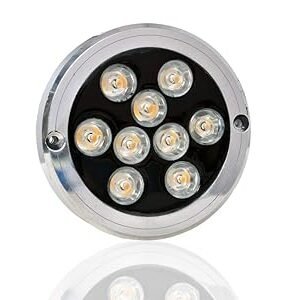 Vivensaa Underwater Light – Warm White | IP68 Waterproof with SMPS | Aluminium Body | Submersible LED for Swimming Pools, Fountains, Ponds, Aquariums | Made in India | 1 PCS